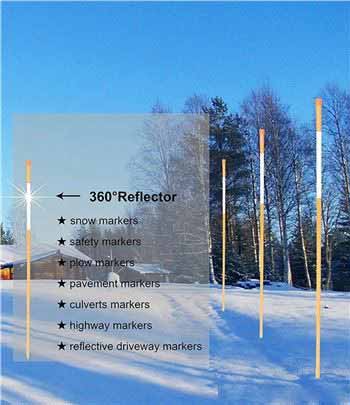 Reflektirajući marker za snijeg od stakloplastike